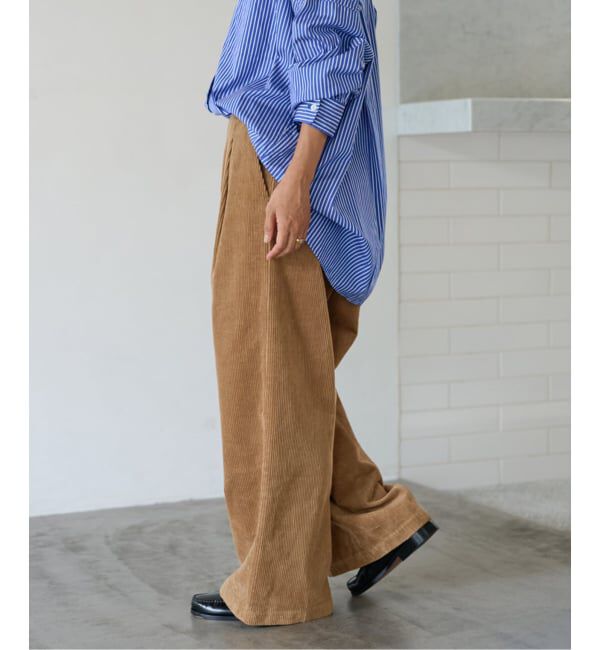 JOURNAL STANDARD relume「《追加 / 新色》ウォッシャブルコーデュロイタックワイドパンツ」|その他|