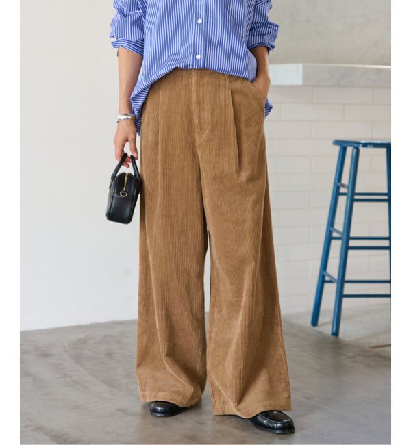 JOURNAL STANDARD relume「《追加 / 新色》ウォッシャブルコーデュロイタックワイドパンツ」|その他|キャメル