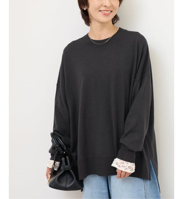 JOURNAL STANDARD relume「《一部WEB限定追加3》BiellaYarnワイドクルーネックプルオーバー」|ニット・セーター|グレー