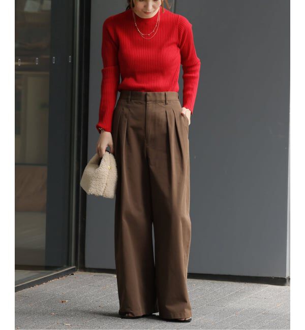 JOURNAL STANDARD relume「《一部WEB限定追加2》ウォッシャブルレーヨンリブクルーネックプルオーバー」|ニット・セーター|