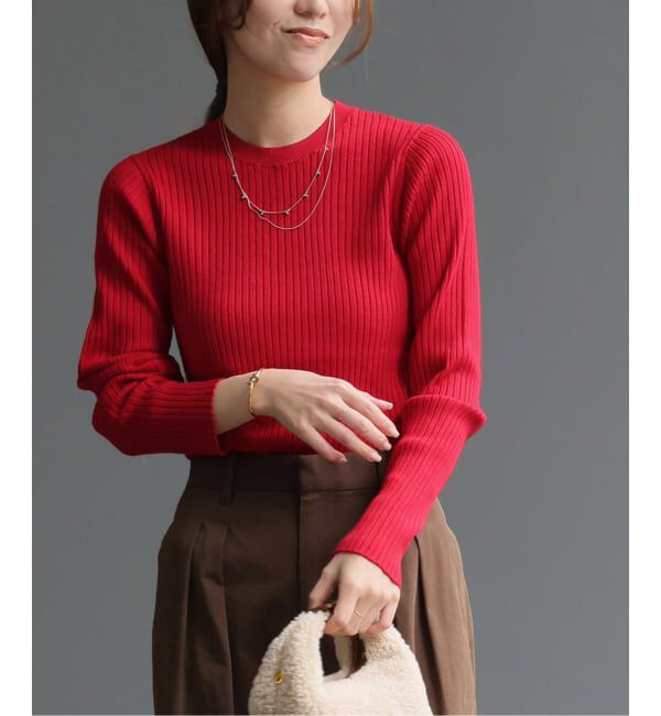 JOURNAL STANDARD relume「《一部WEB限定追加2》ウォッシャブルレーヨンリブクルーネックプルオーバー」|ニット・セーター|