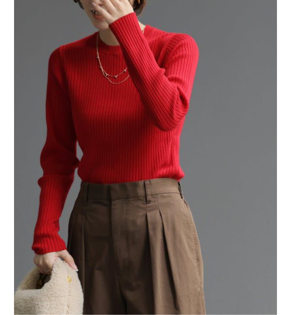 JOURNAL STANDARD relume「《一部WEB限定追加2》ウォッシャブルレーヨンリブクルーネックプルオーバー」|ニット・セーター|