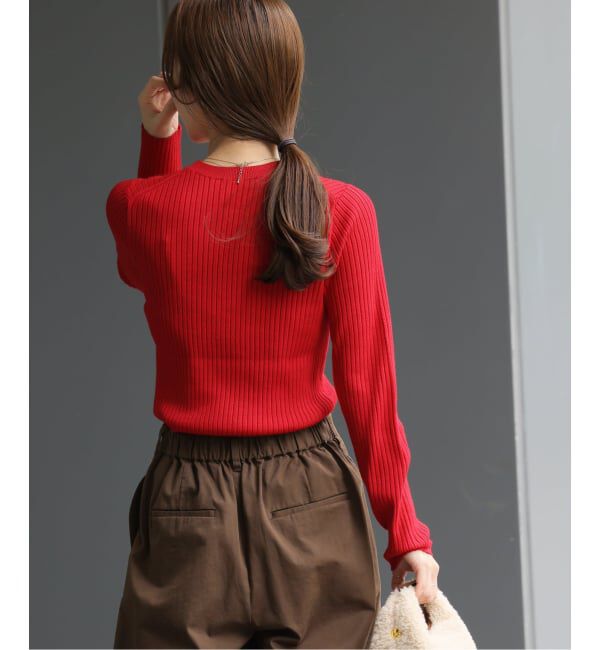 JOURNAL STANDARD relume「《一部WEB限定追加2》ウォッシャブルレーヨンリブクルーネックプルオーバー」|ニット・セーター|