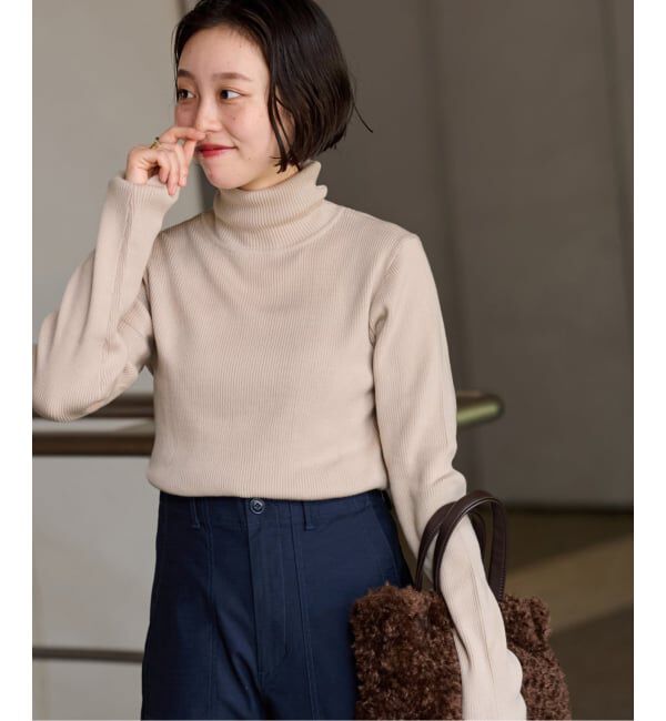 JOURNAL STANDARD relume「《追加3》スイスオーガニックコットンタートルネックプルオーバー」|ニット・セーター|ベージュ A