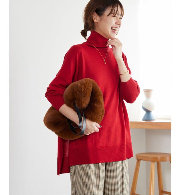 JOURNAL STANDARD relume「《追加3 / 一部WEB限定》BiellaYarnワイドタートルネック」|ニット・セーター|レッド