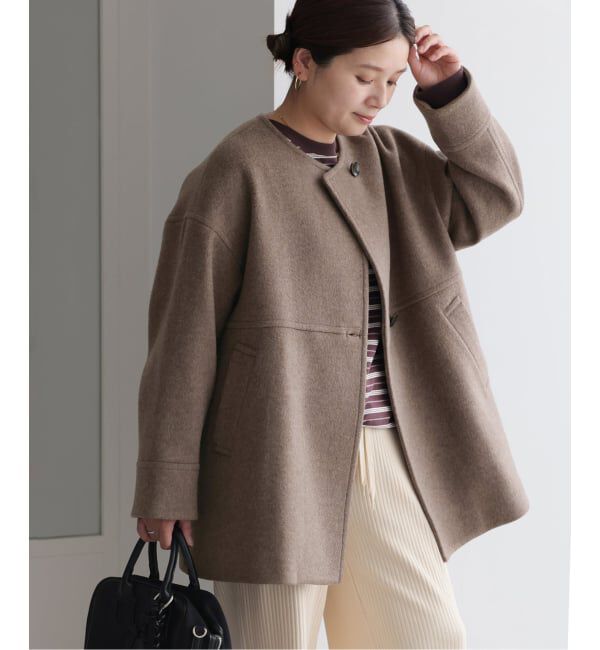 JOURNAL STANDARD「《追加2》スーパー140ビーバーノーカラーミドルコート」|ノーカラーコート|