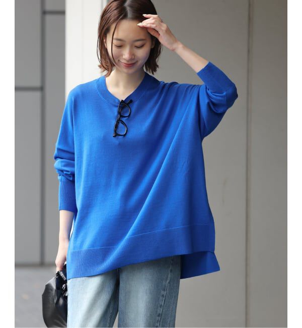 JOURNAL STANDARD relume「《一部WEB限定追加4》BiellaYarnワイドクルーネックプルオーバー」|ニット・セーター|ブルー B