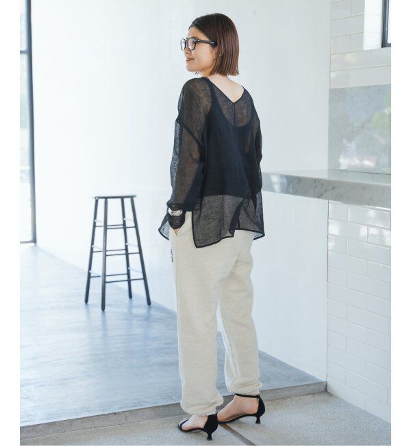 Spick and Span「《手洗い可 / 追加》メッシュリネンルーズプルオーバー」|シャツ・ブラウス|