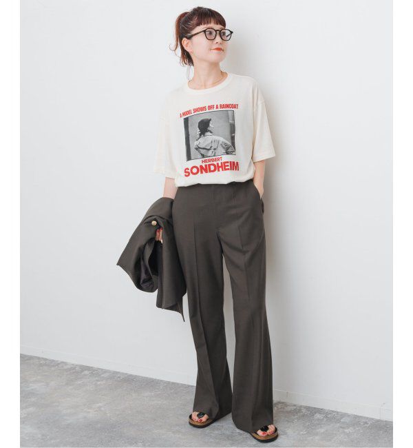 Spick and Span「《手洗い可》ウールブレンドフレアパンツ」|スラックス|