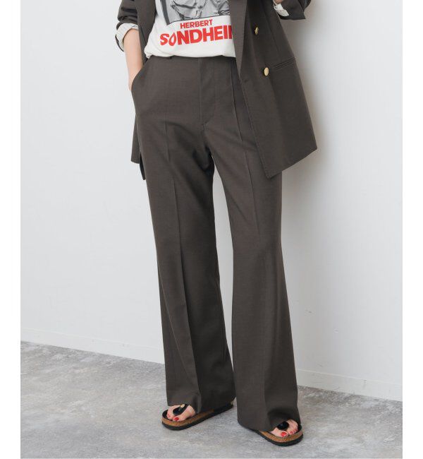 Spick and Span「《手洗い可》ウールブレンドフレアパンツ」|スラックス|