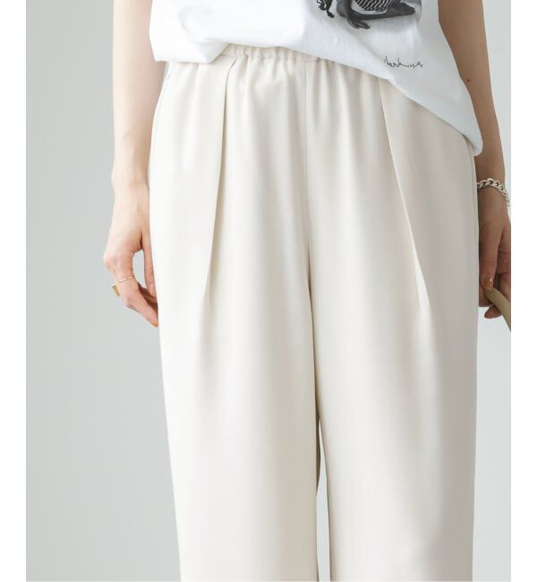 NOBLE「《追加》【洗える】ライトジョーゼットドレープパンツ」|スラックス|