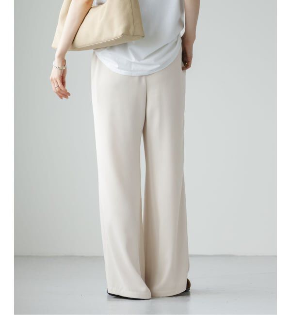 NOBLE「《追加》【洗える】ライトジョーゼットドレープパンツ」|スラックス|