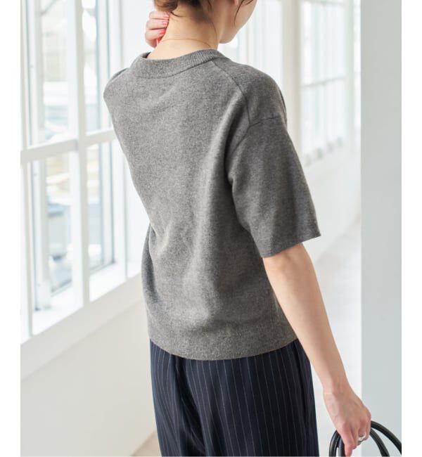 Spick and Span「ロゴジャガードハーフスリーブニット」|ニット・セーター|