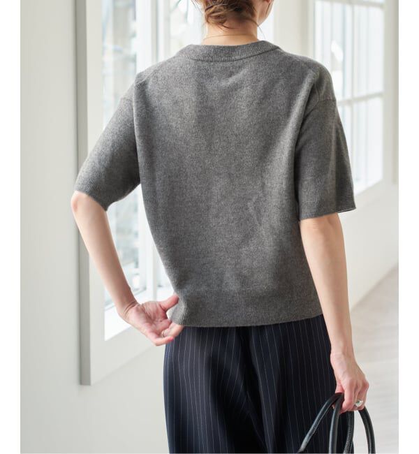 Spick and Span「ロゴジャガードハーフスリーブニット」|ニット・セーター|