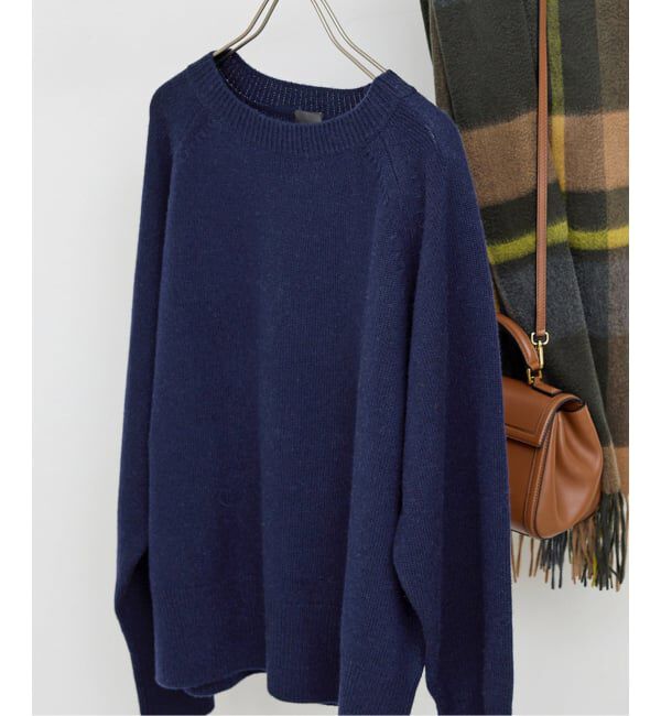 Spick and Span「《WEB限定カラー有り》ウールカシミヤ ラグランクルーネックニット」|ニット・セーター|