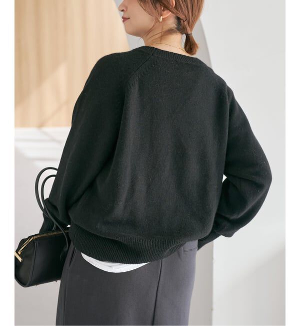 Spick and Span「《WEB限定カラー有り》ウールカシミヤ ラグランクルーネックニット」|ニット・セーター|