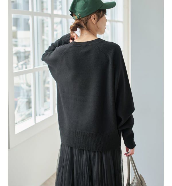 Spick and Span「《WEB限定カラー有り》ウールカシミヤ ラグランクルーネックニット」|ニット・セーター|