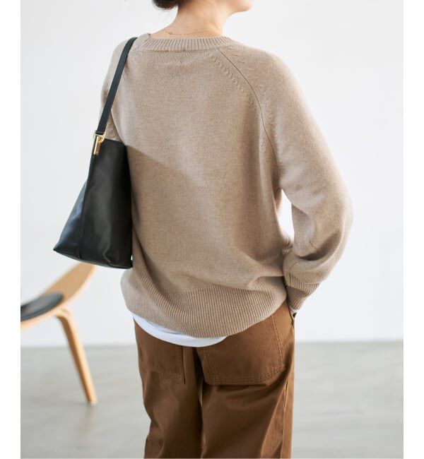 Spick and Span「《WEB限定カラー有り》ウールカシミヤ ラグランクルーネックニット」|ニット・セーター|