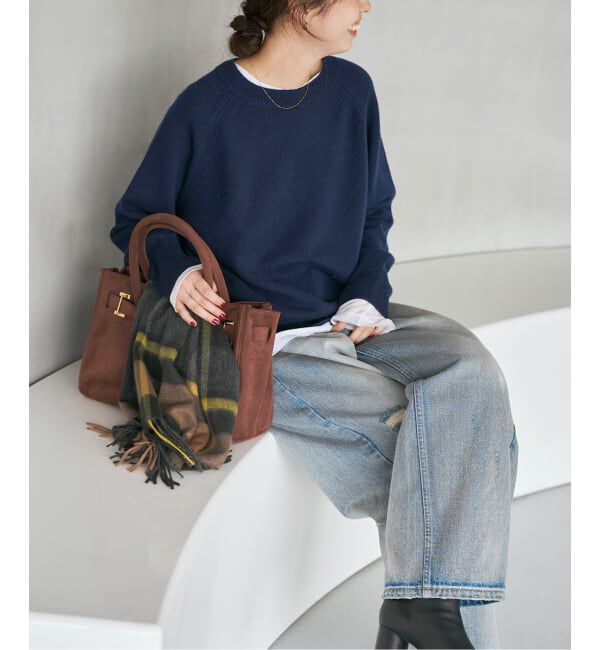 Spick and Span「《WEB限定カラー有り》ウールカシミヤ ラグランクルーネックニット」|ニット・セーター|