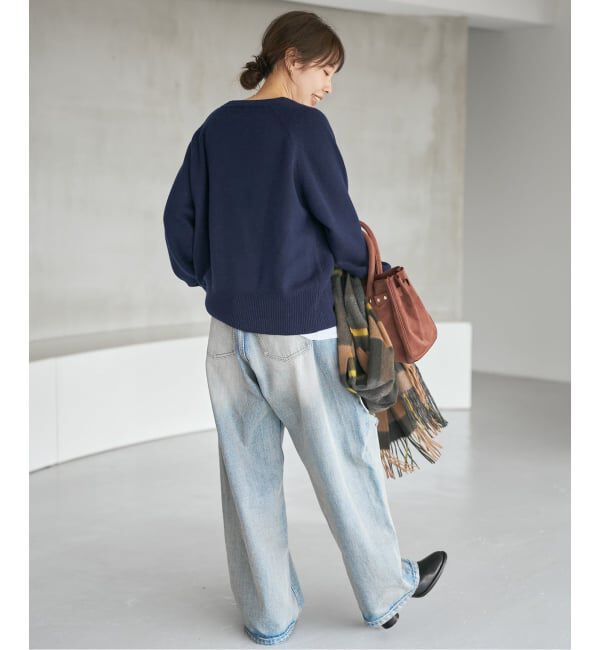 Spick and Span「《WEB限定カラー有り》ウールカシミヤ ラグランクルーネックニット」|ニット・セーター|