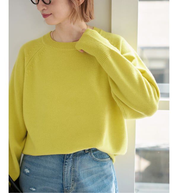Spick and Span「《WEB限定カラー有り》ウールカシミヤ ラグランクルーネックニット」|ニット・セーター|