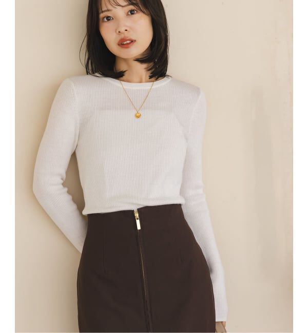 NOBLE「《追加》リブクルーネックニット」|ニット・セーター|