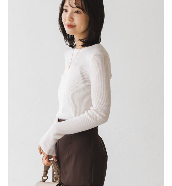 NOBLE「《追加》リブクルーネックニット」|ニット・セーター|