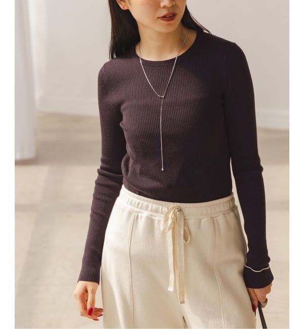 NOBLE「《追加》リブクルーネックニット」|ニット・セーター|