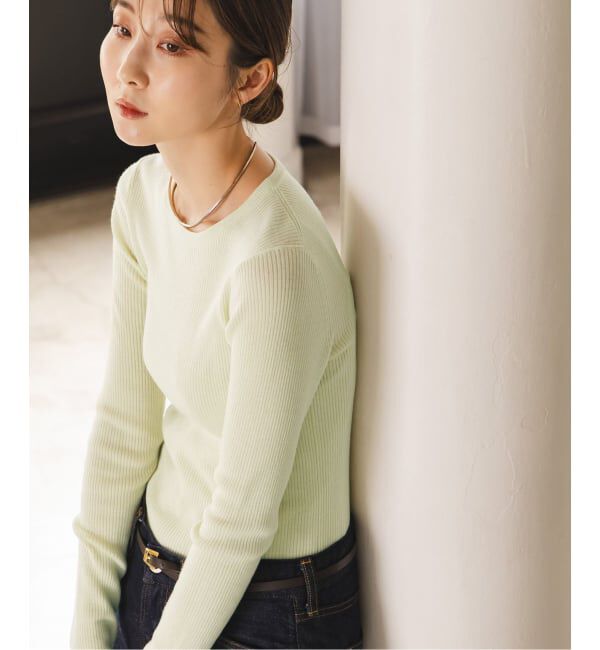 NOBLE「《追加》リブクルーネックニット」|ニット・セーター|