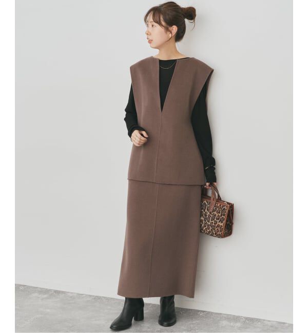 Spick and Span「ダブルフェイスVネックベスト」|ベスト・ジレ|