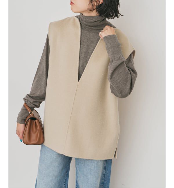 Spick and Span「ダブルフェイスVネックベスト」|ベスト・ジレ|