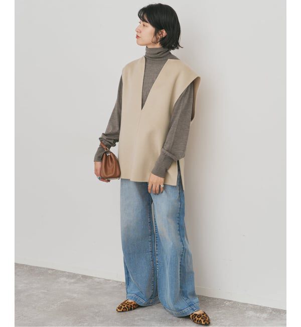 Spick and Span「ダブルフェイスVネックベスト」|ベスト・ジレ|