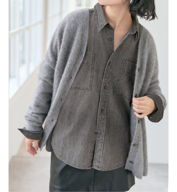 Spick and Span「《追加2》ライトオンスデニムシャツ」|シャツ・ブラウス|ブラック B