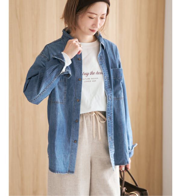 Spick and Span「《追加2》ライトオンスデニムシャツ」|シャツ・ブラウス|