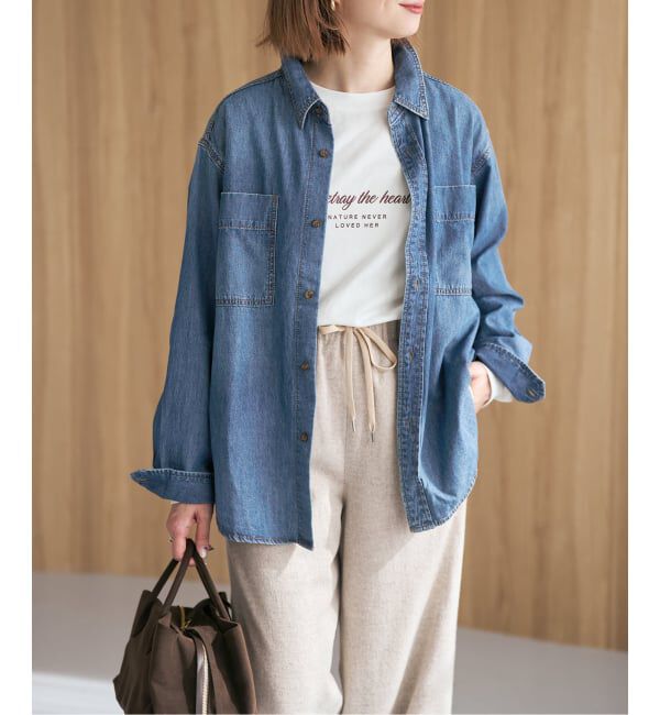 Spick and Span「《追加2》ライトオンスデニムシャツ」|シャツ・ブラウス|