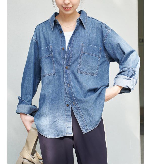 Spick and Span「《追加2》ライトオンスデニムシャツ」|シャツ・ブラウス|