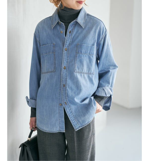 Spick and Span「《追加2》ライトオンスデニムシャツ」|シャツ・ブラウス|