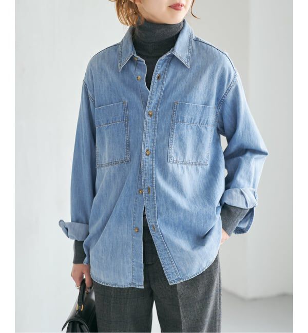 Spick and Span「《追加2》ライトオンスデニムシャツ」|シャツ・ブラウス|