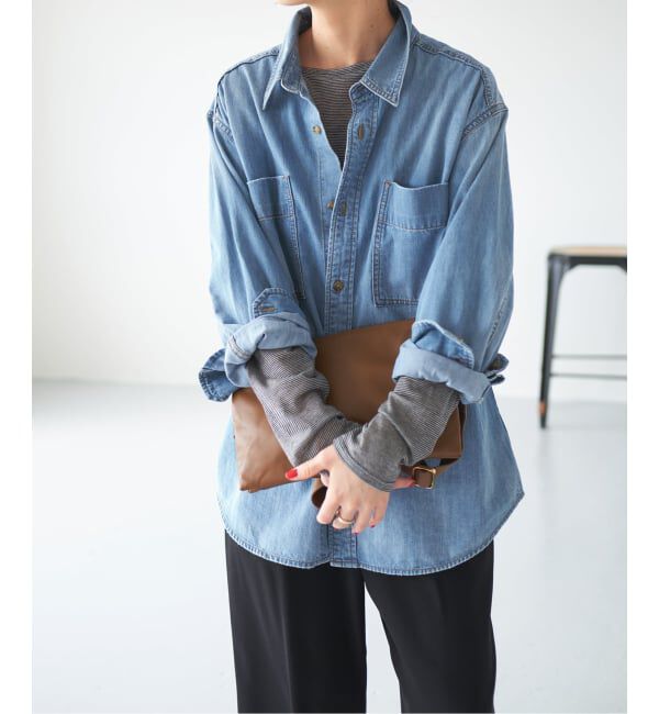 Spick and Span「《追加2》ライトオンスデニムシャツ」|シャツ・ブラウス|