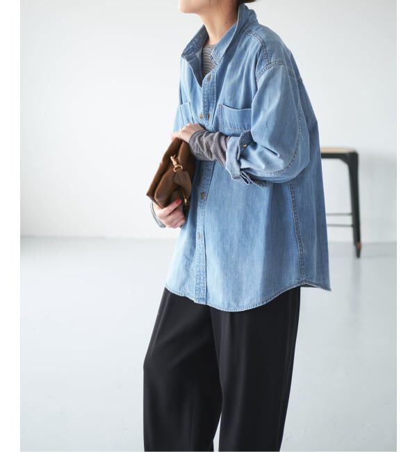 Spick and Span「《追加2》ライトオンスデニムシャツ」|シャツ・ブラウス|