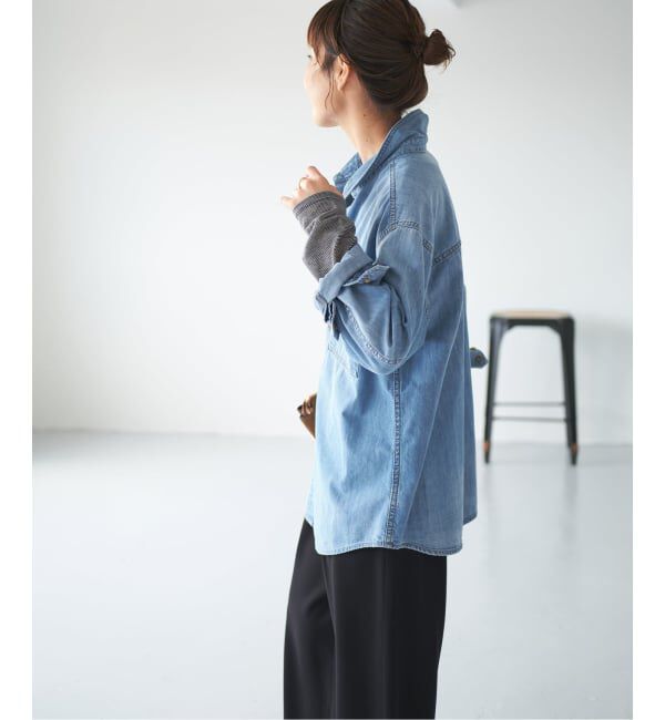 Spick and Span「《追加2》ライトオンスデニムシャツ」|シャツ・ブラウス|