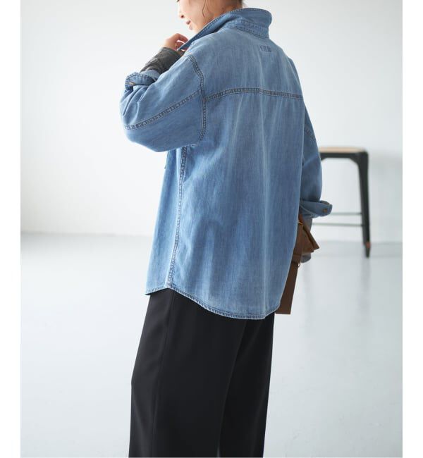 Spick and Span「《追加2》ライトオンスデニムシャツ」|シャツ・ブラウス|