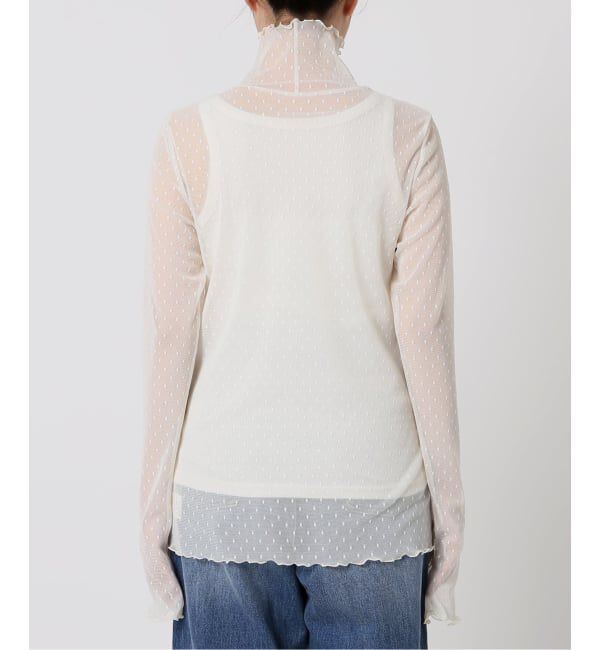 Spick and Span「《WEB限定 / 追加4》ドットチュールハイネックプルオーバー」|Tシャツ・カットソー|