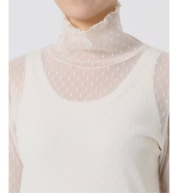 Spick and Span「《WEB限定 / 追加4》ドットチュールハイネックプルオーバー」|Tシャツ・カットソー|