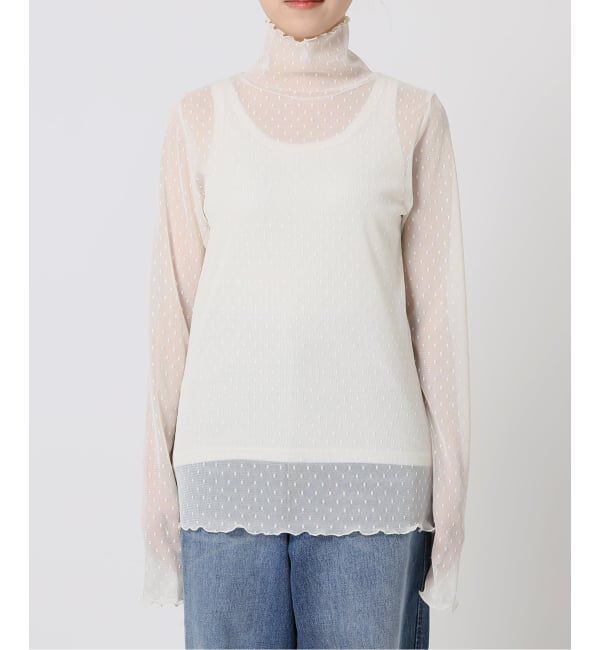 Spick and Span「《WEB限定 / 追加4》ドットチュールハイネックプルオーバー」|Tシャツ・カットソー|