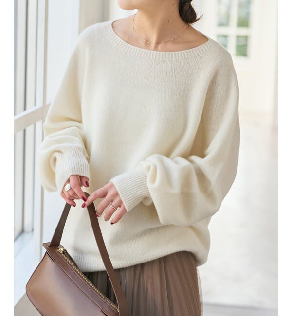 Spick and Span「《新色有り / 追加》ニュアンスコクーンシルエットニット」|ニット・セーター|ホワイト