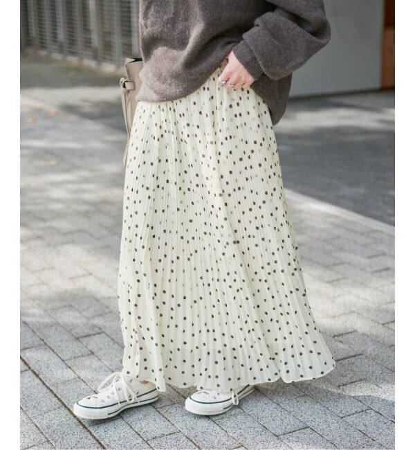 Spick and Span「《一部店舗+WEB限定》ドットプリーツイージースカート」|スカート|
