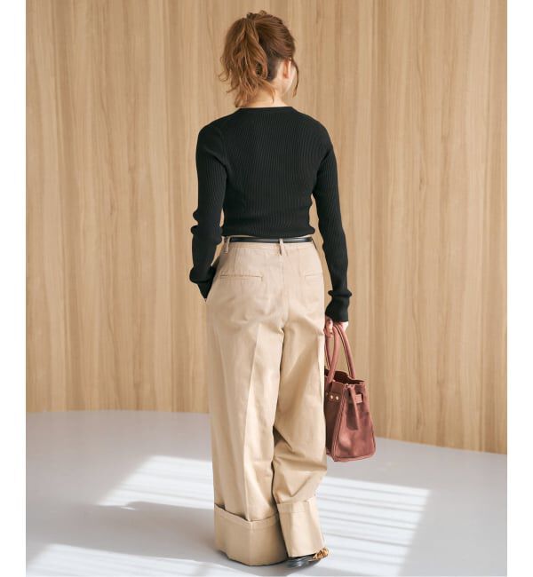 Spick and Span「《WEB限定 / 追加》ウォッシャブル クルーネックリブニット」|ニット・セーター|