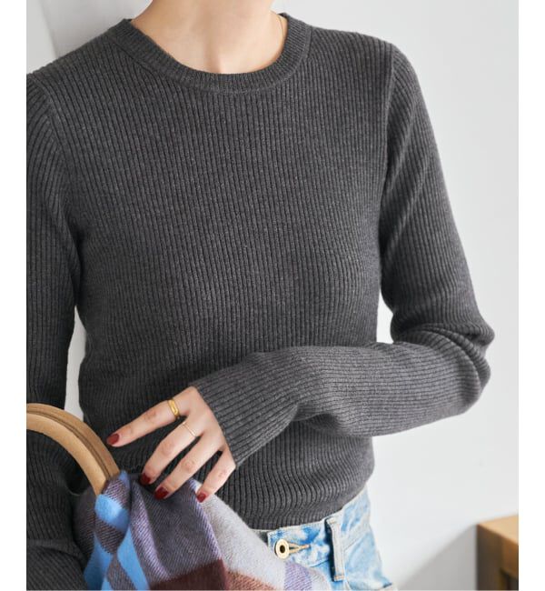 Spick and Span「《WEB限定 / 追加》ウォッシャブル クルーネックリブニット」|ニット・セーター|