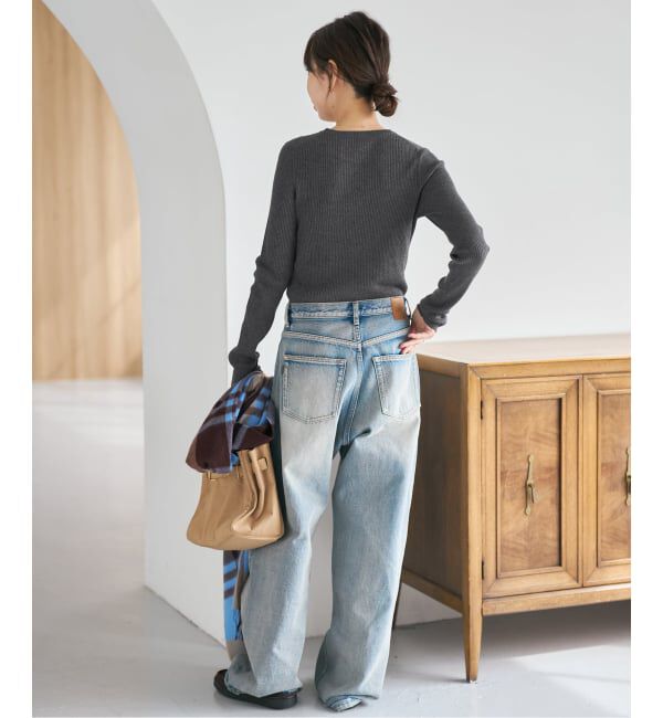 Spick and Span「《WEB限定 / 追加》ウォッシャブル クルーネックリブニット」|ニット・セーター|